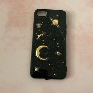 Outer space Black/gold iPhone 8 phone case